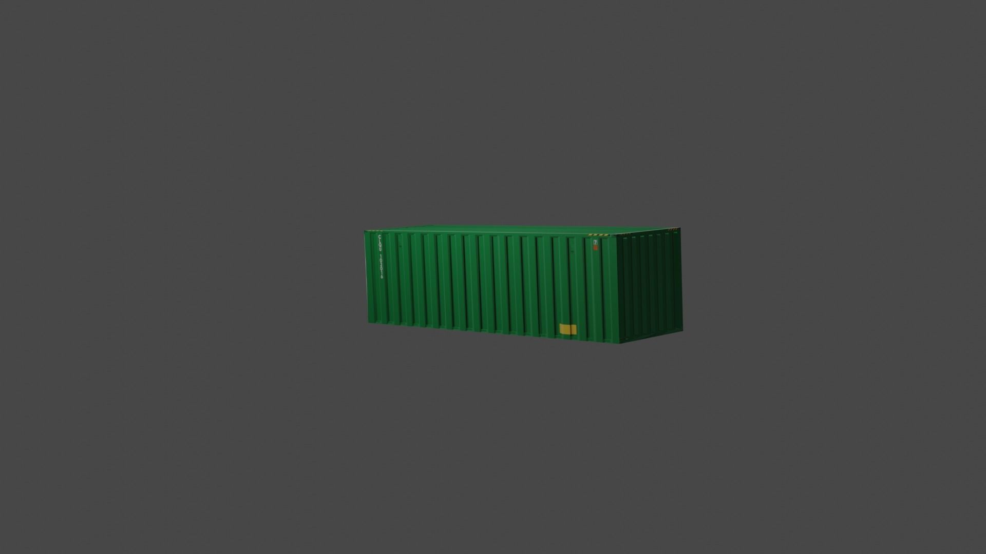 Green Metal Shipping Crate 3D model_2