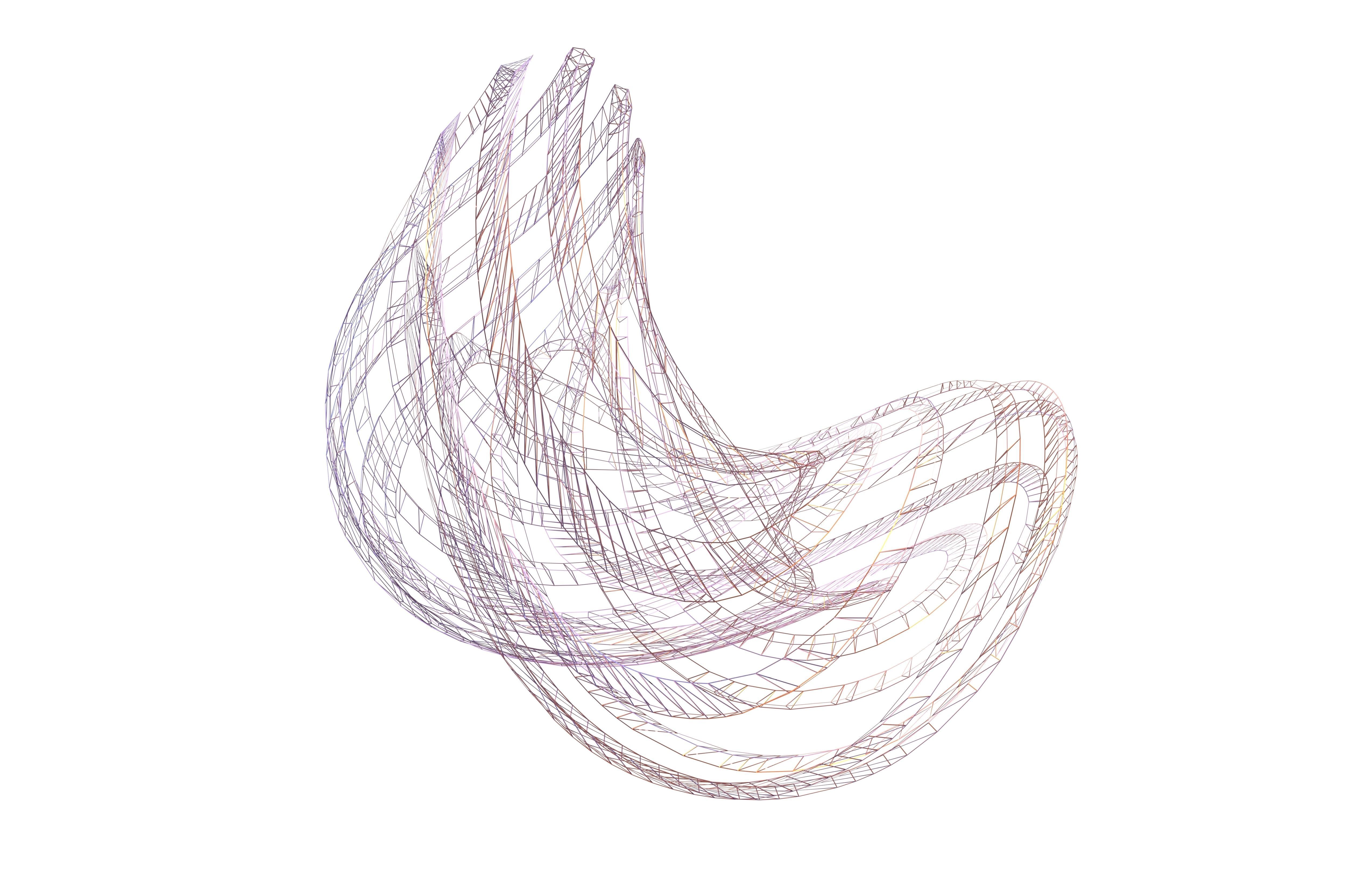 Abstract Ring Sphere v2 005 Low-poly 3D model_2