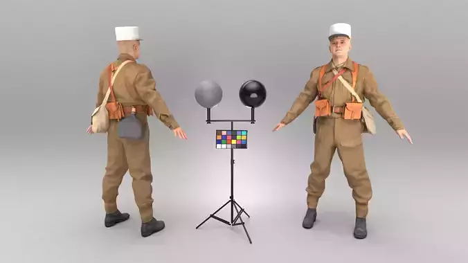 French infantry soldier in A-pose 403