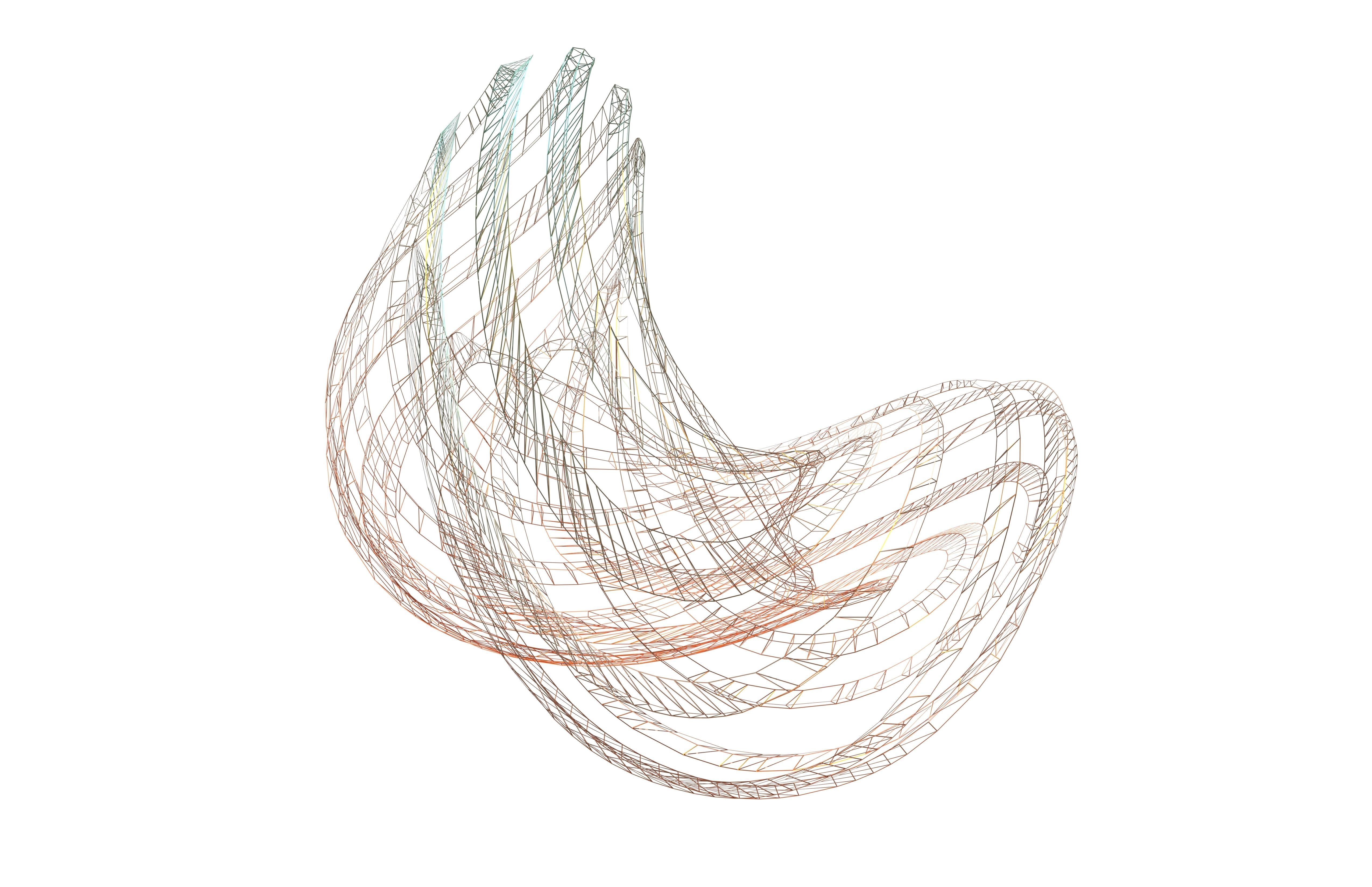 Abstract Ring Sphere v2 008 Low-poly 3D model_2