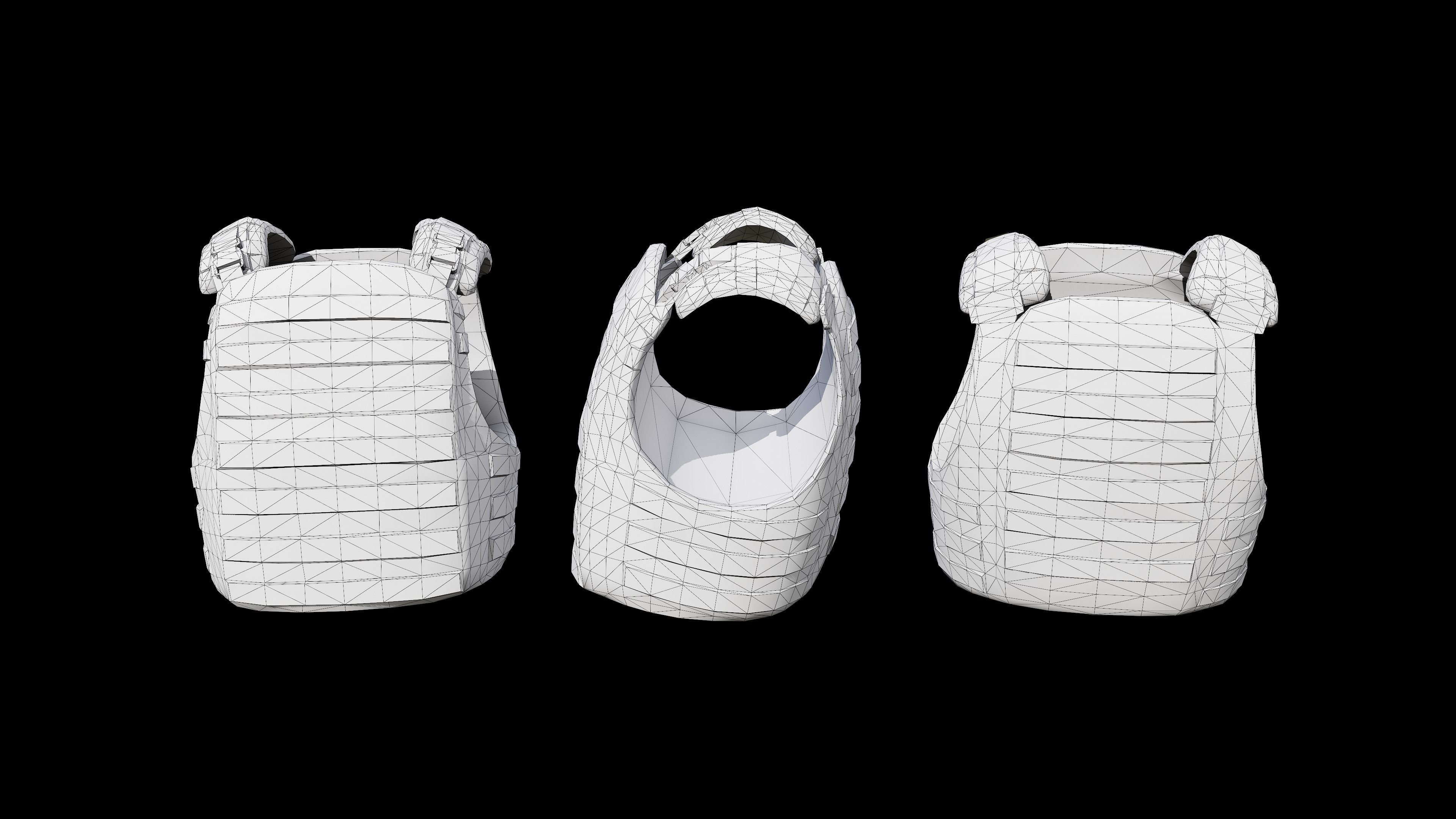 Flak vest Low-poly 3D model_3