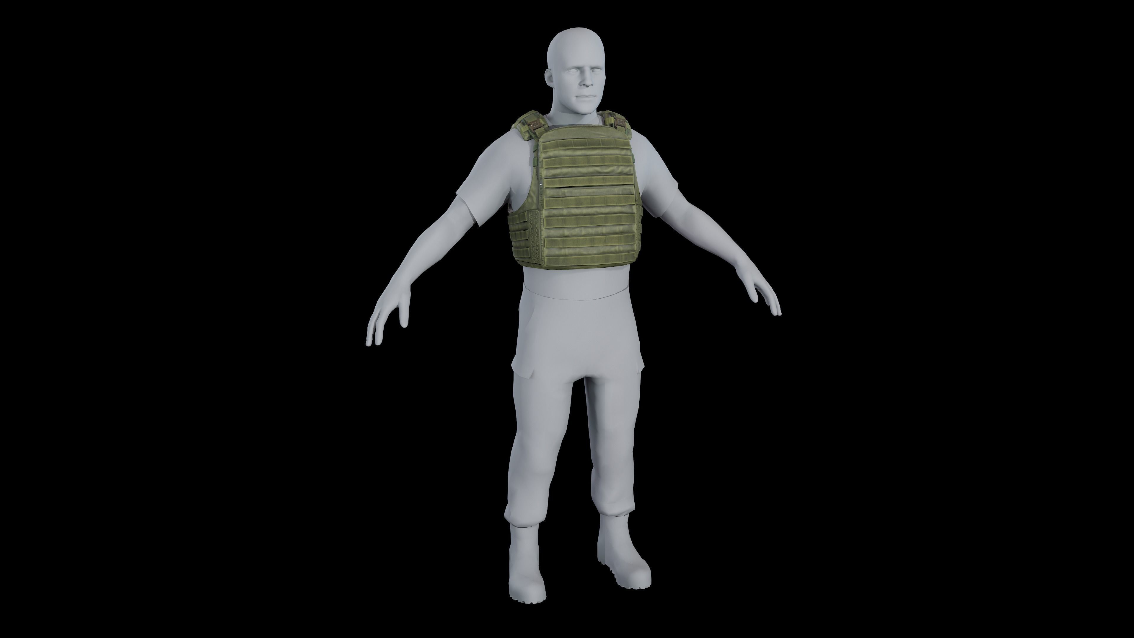 Flak vest Low-poly 3D model_17