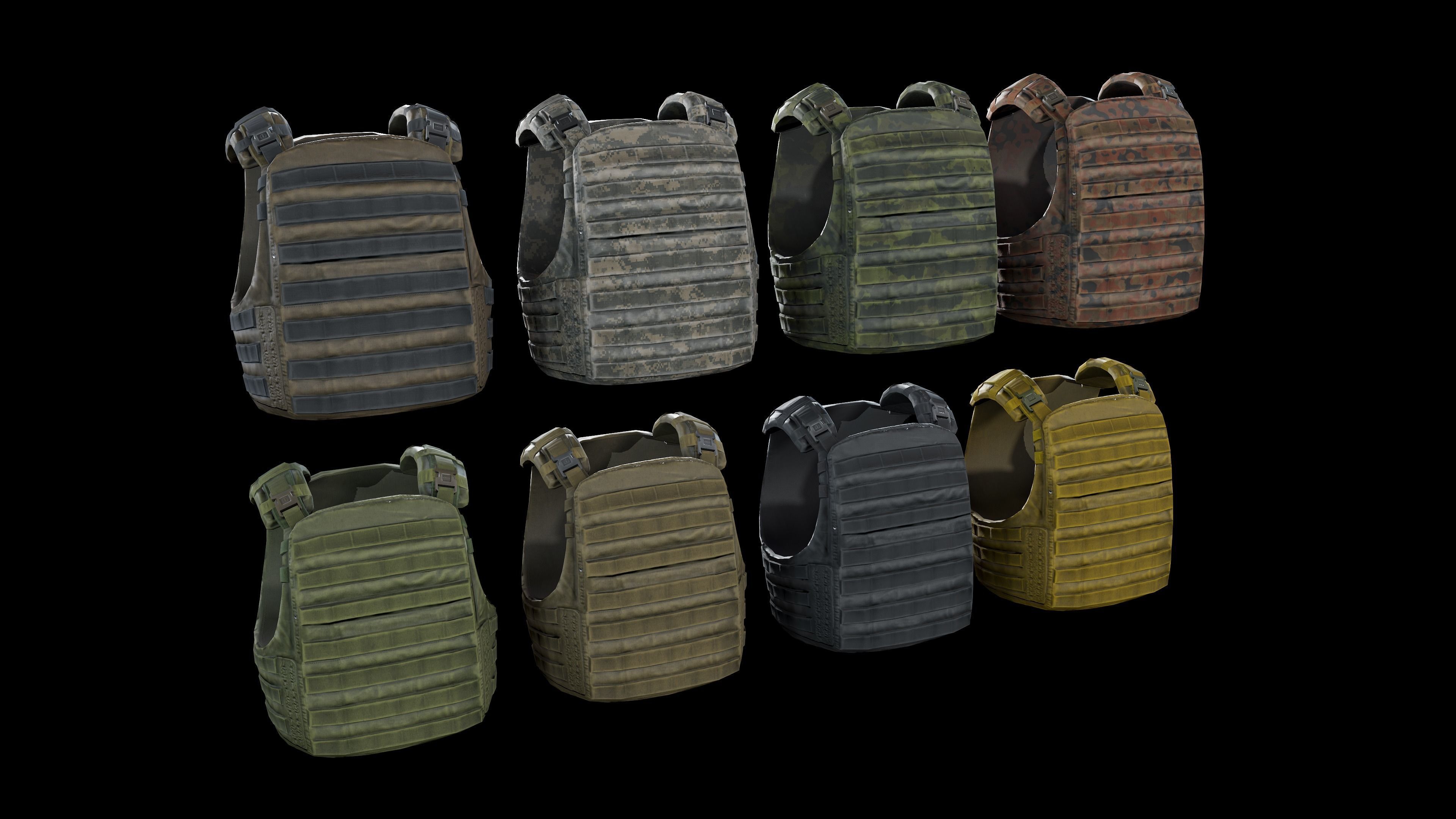 Flak vest Low-poly 3D model_2