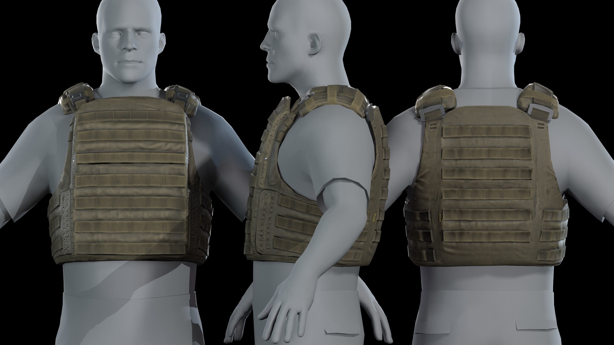 Flak vest Low-poly 3D model_6