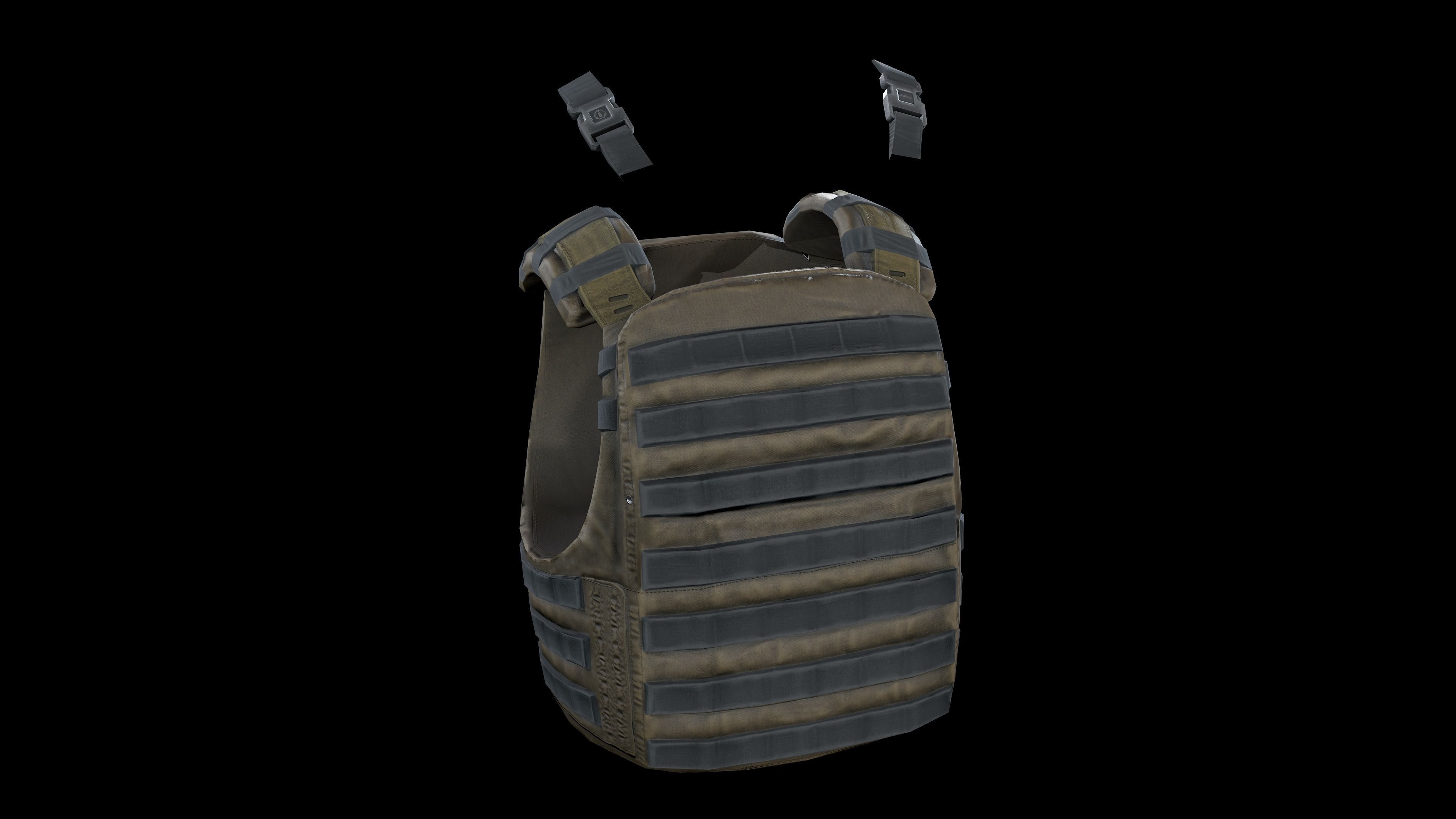 Flak vest Low-poly 3D model_8