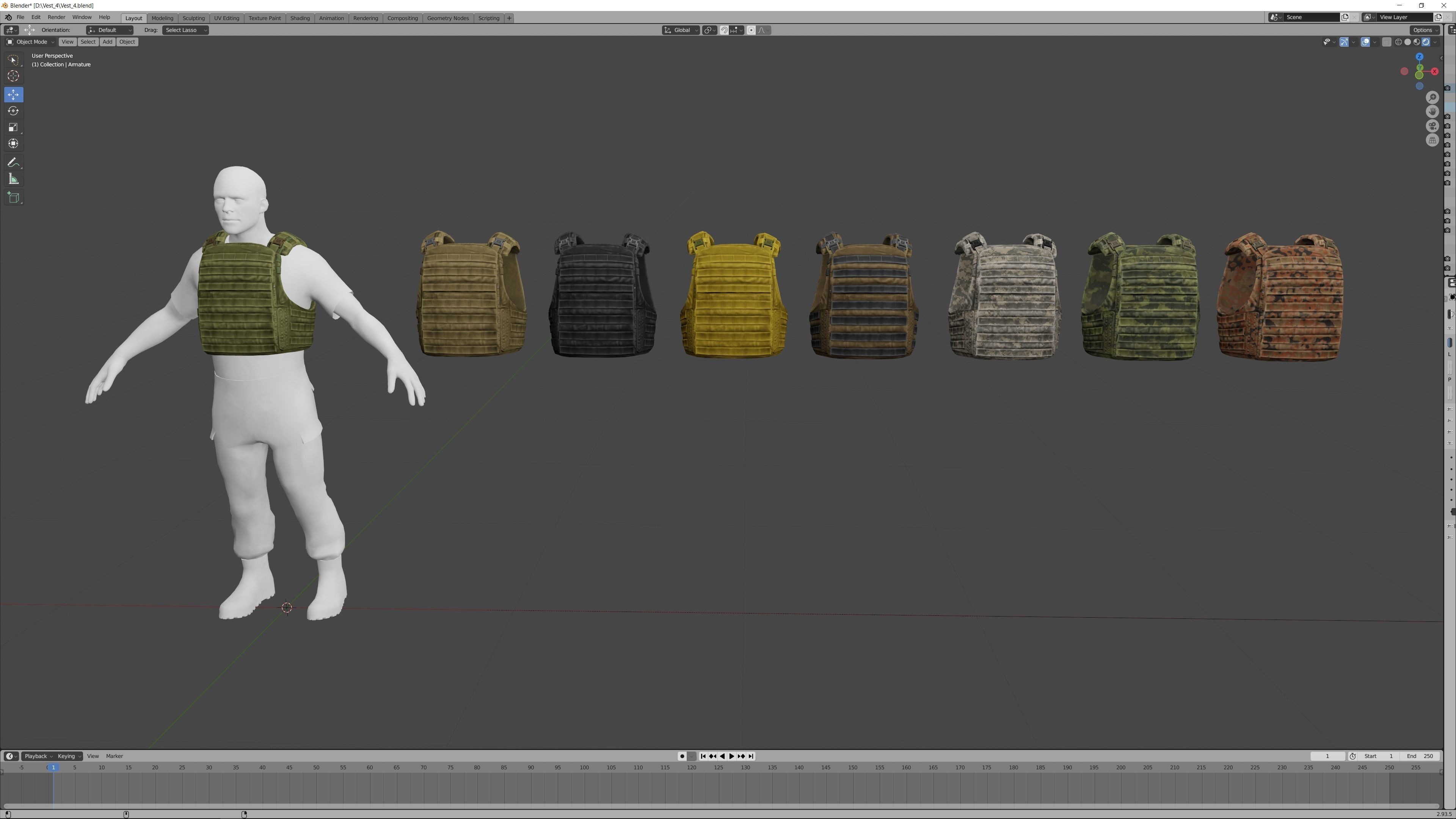 Flak vest Low-poly 3D model_7