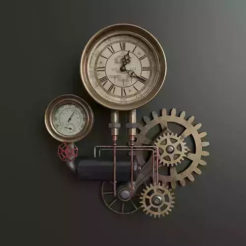 Steampunk wall clock 05