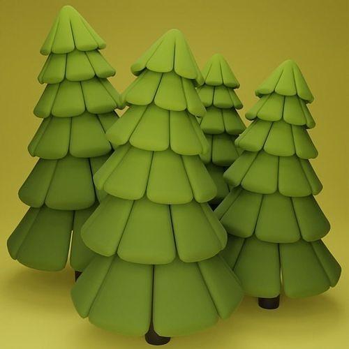 Stylized Pinetree Low-poly 3D model