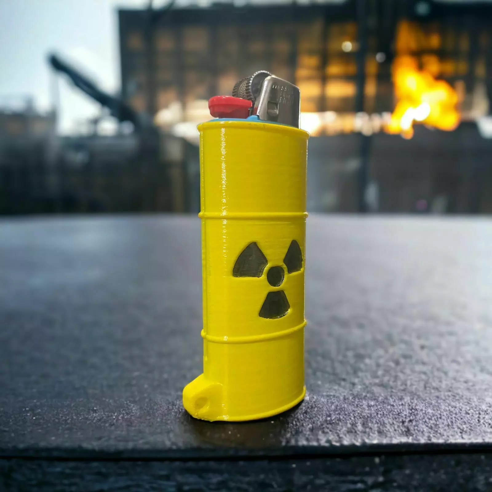 Radioactive Barrel Lighter Cover 3D print model