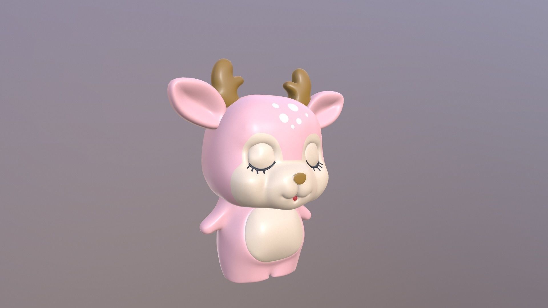 Deer Piggy Kids Toy 3D model_3