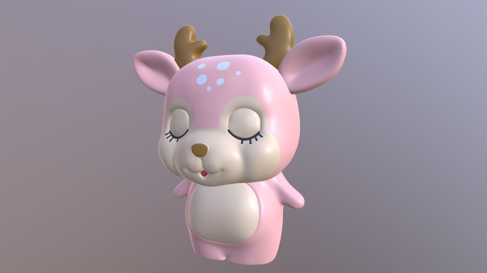 Deer Piggy Kids Toy 3D model_6