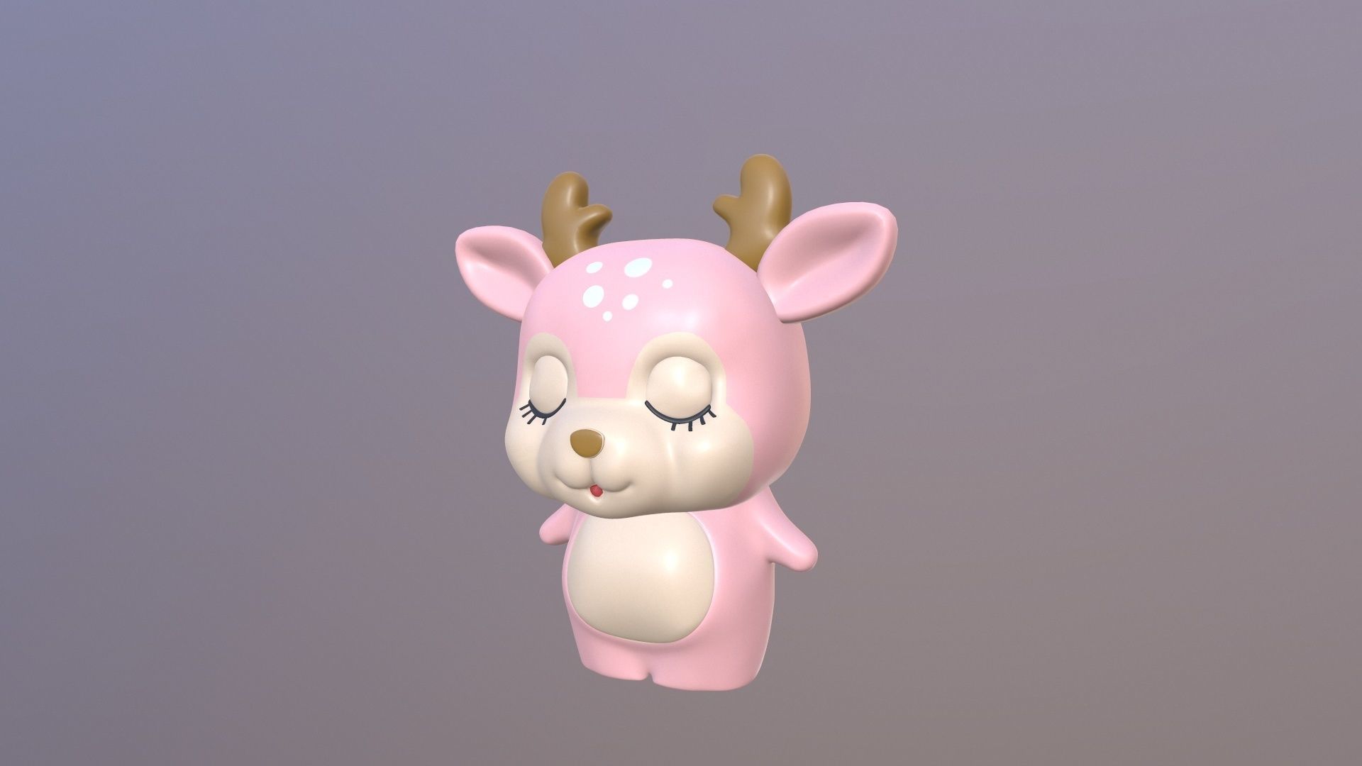 Deer Piggy Kids Toy 3D model_2