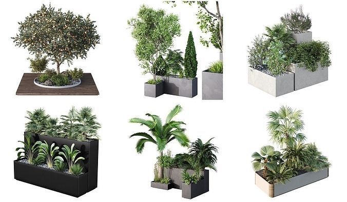  6 Different SETS of outdoor SET VOL84 3D Model Collection