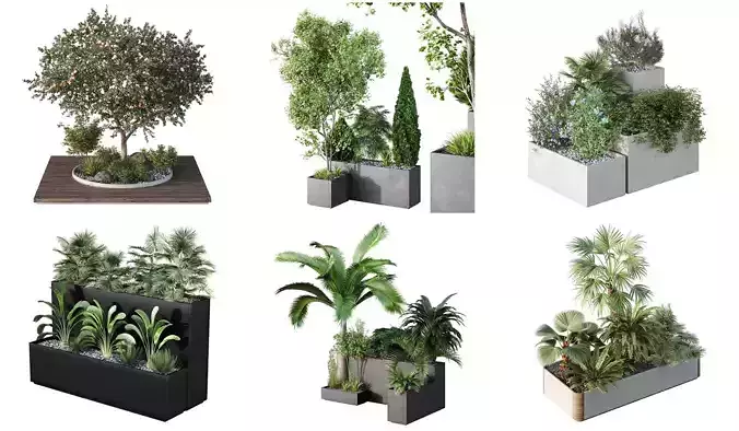  6 Different SETS of outdoor SET VOL84 3D Model Collection