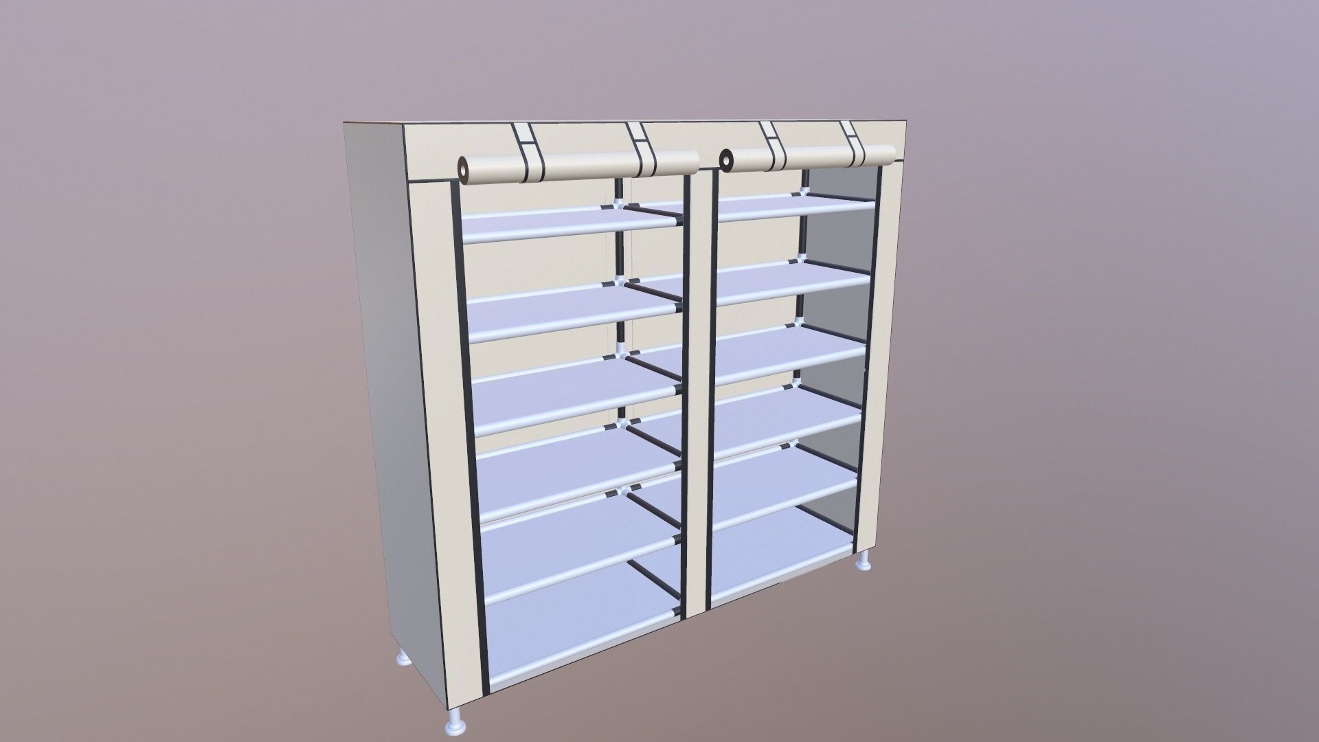Shoe Rack Portable Storage 3D model_3