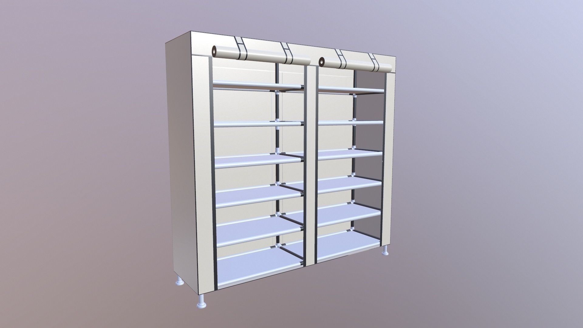 Shoe Rack Portable Storage 3D model_9