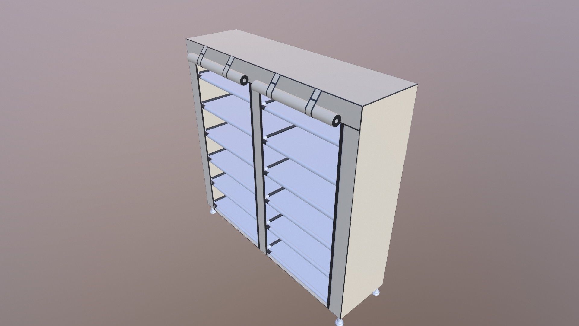 Shoe Rack Portable Storage 3D model_5