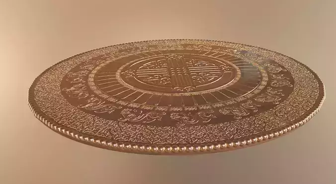  Table with Kazakh national pattern