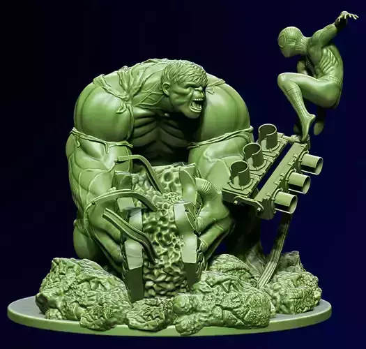 Hulk vs Spiderman 3D print model