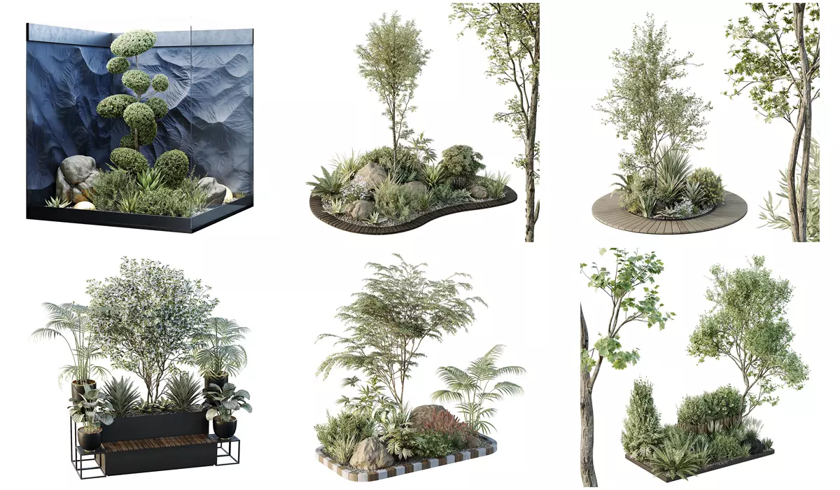 6 Different SETS of OUTDOOR SET VOL86 3D Model Collection_0