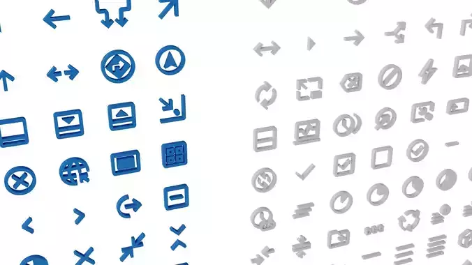 UI Icon Pack Low-poly 3D model