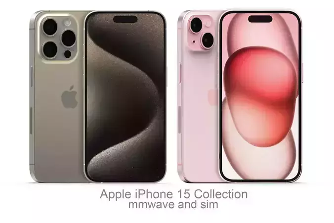 Apple iPhone 15 Collection 3D model