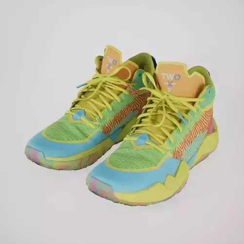 Game-ready Colorful Sneakers Basketball Shoes Low-poly 3D model