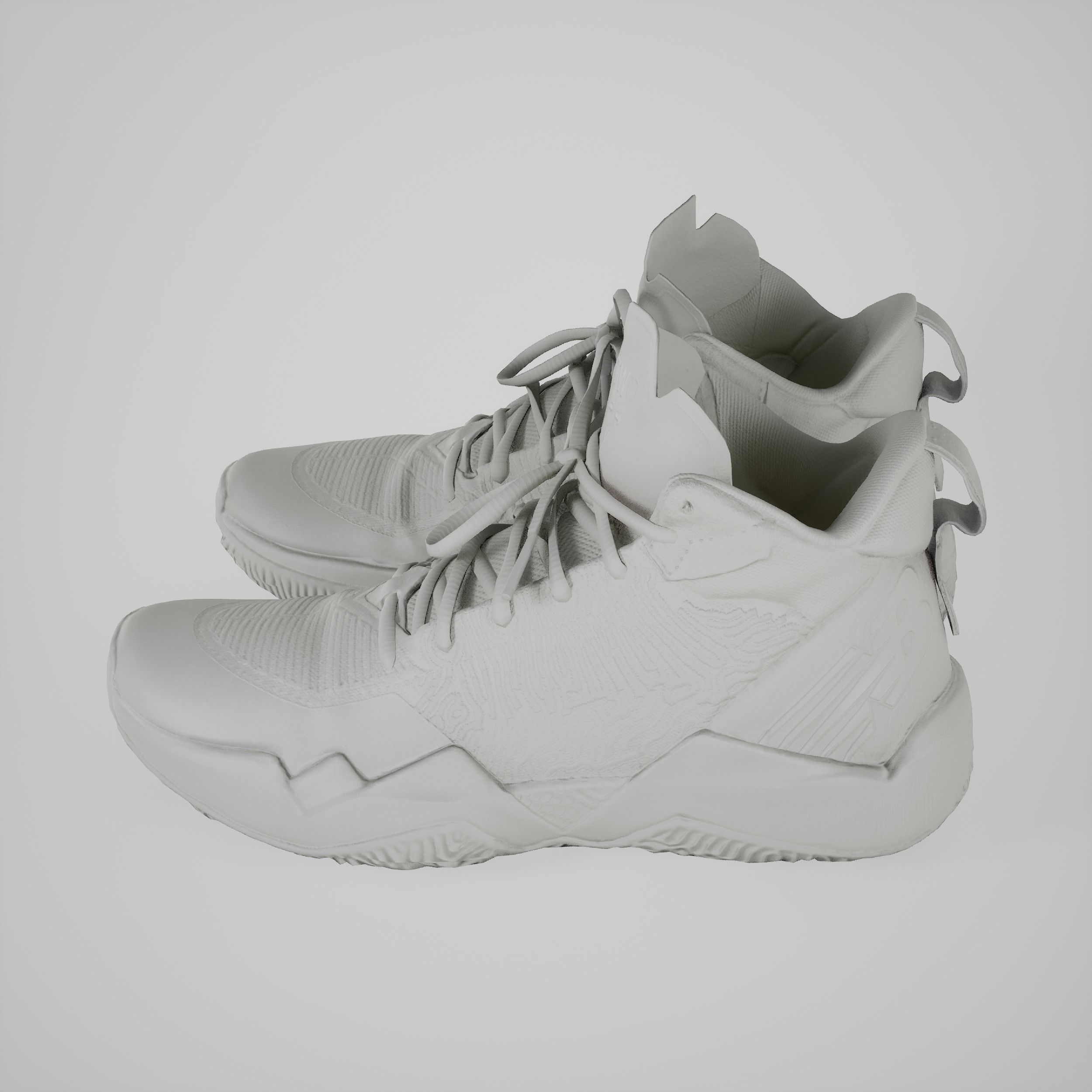Game-ready Colorful Sneakers Basketball Shoes Low-poly 3D model_7