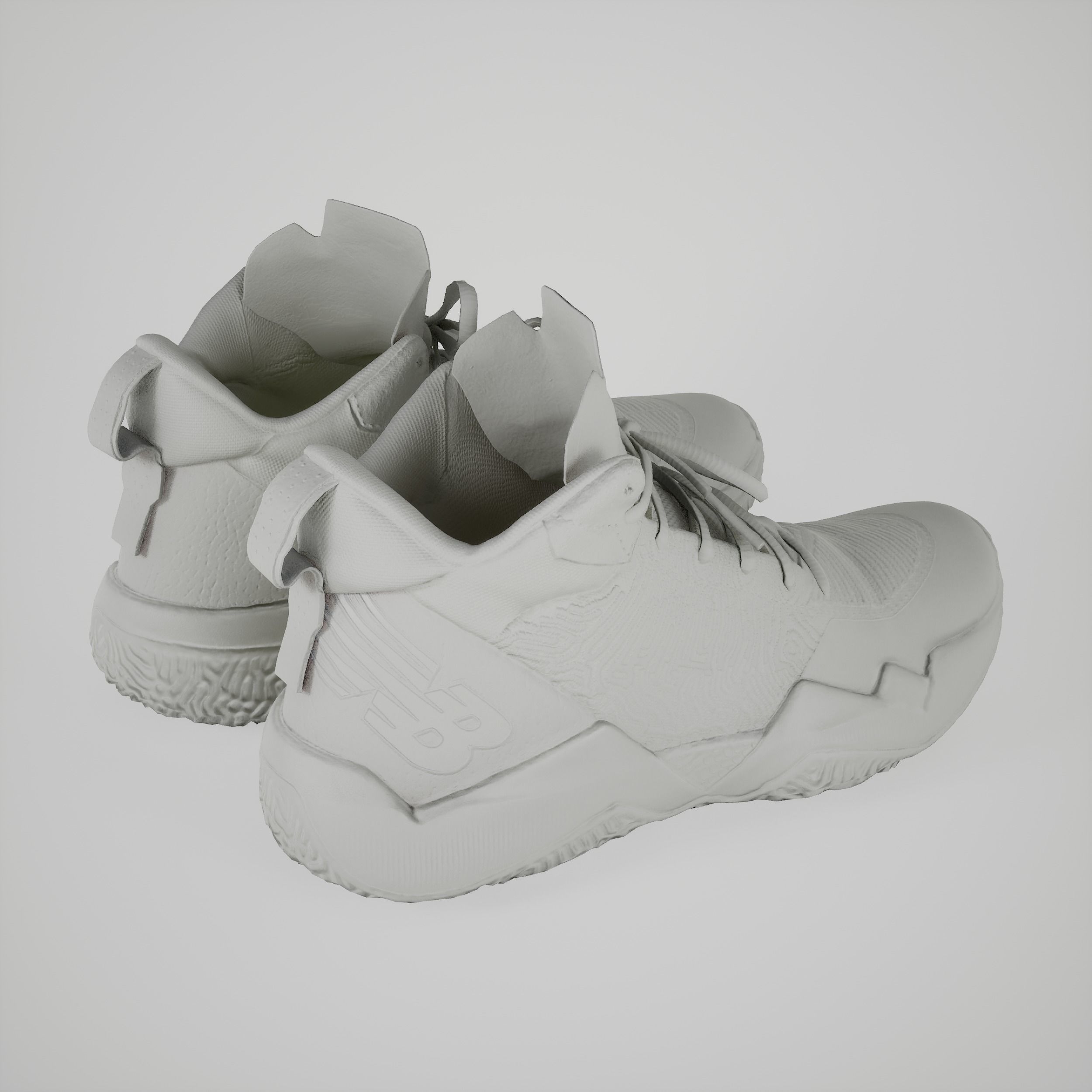 Game-ready Colorful Sneakers Basketball Shoes Low-poly 3D model_8