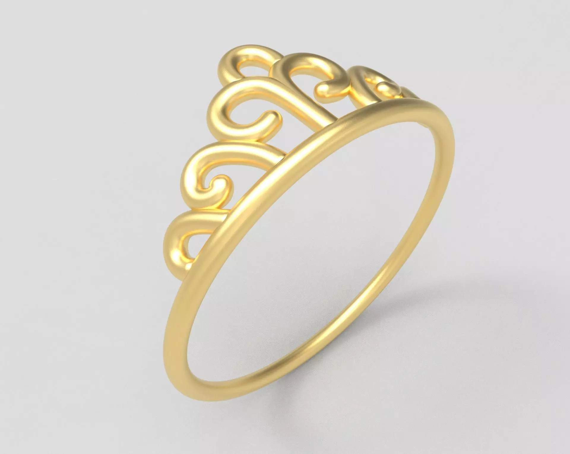 Crown1 Minimalist Ring  3D print model_0
