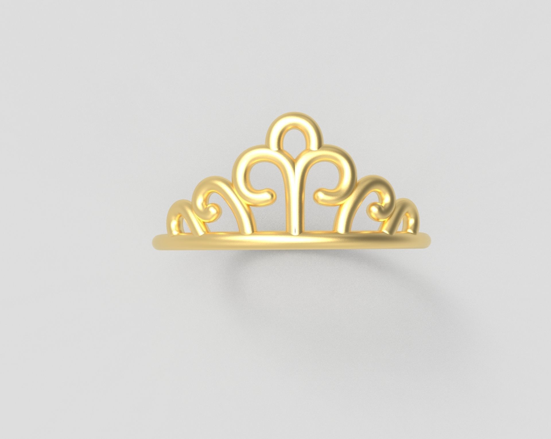 Crown1 Minimalist Ring  3D print model_4