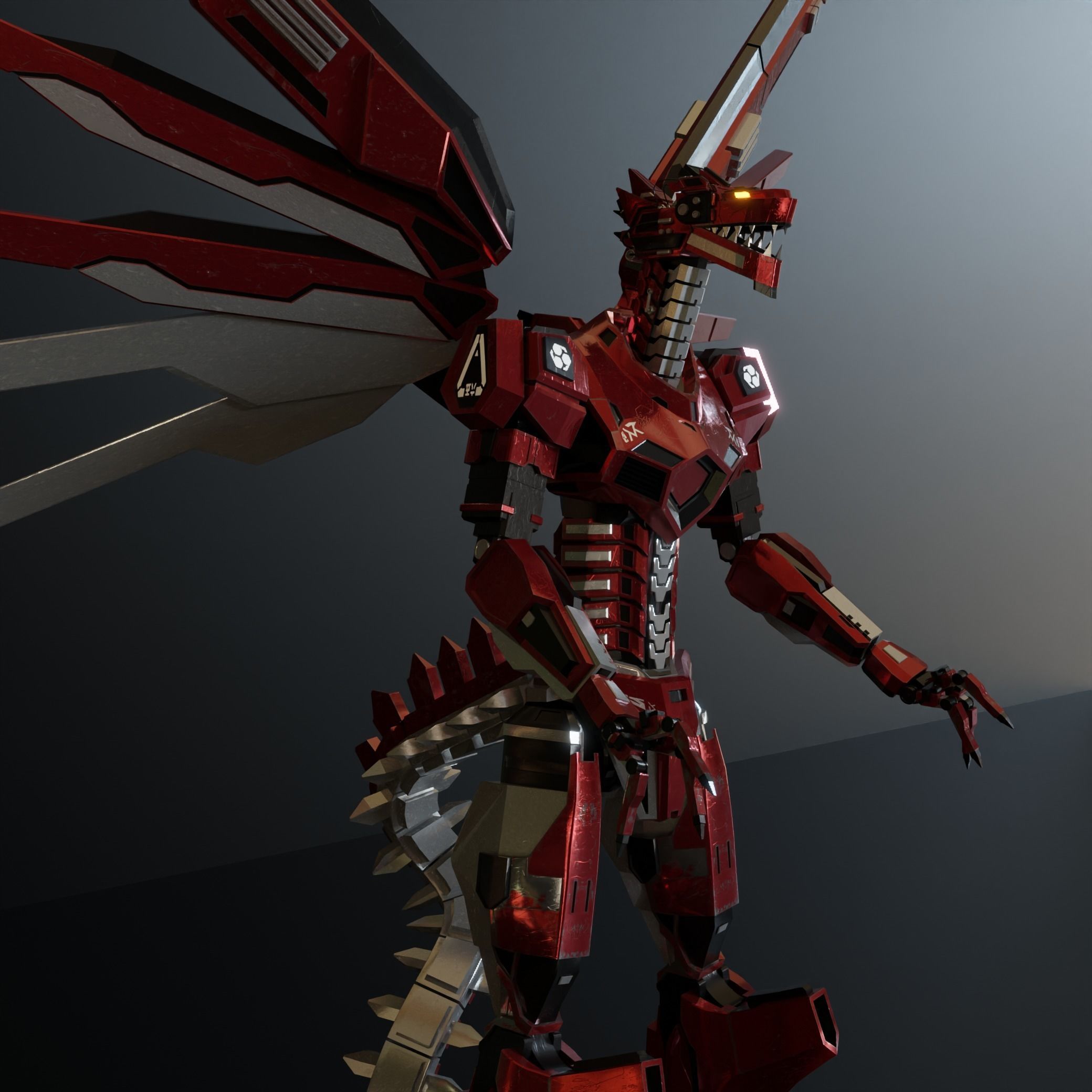 Dragonoid - Mecha Dragon 3D Model 3D model_5