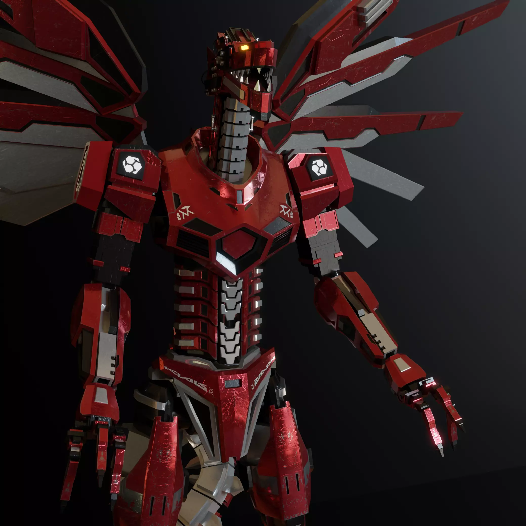 Dragonoid - Mecha Dragon 3D Model 3D model_0