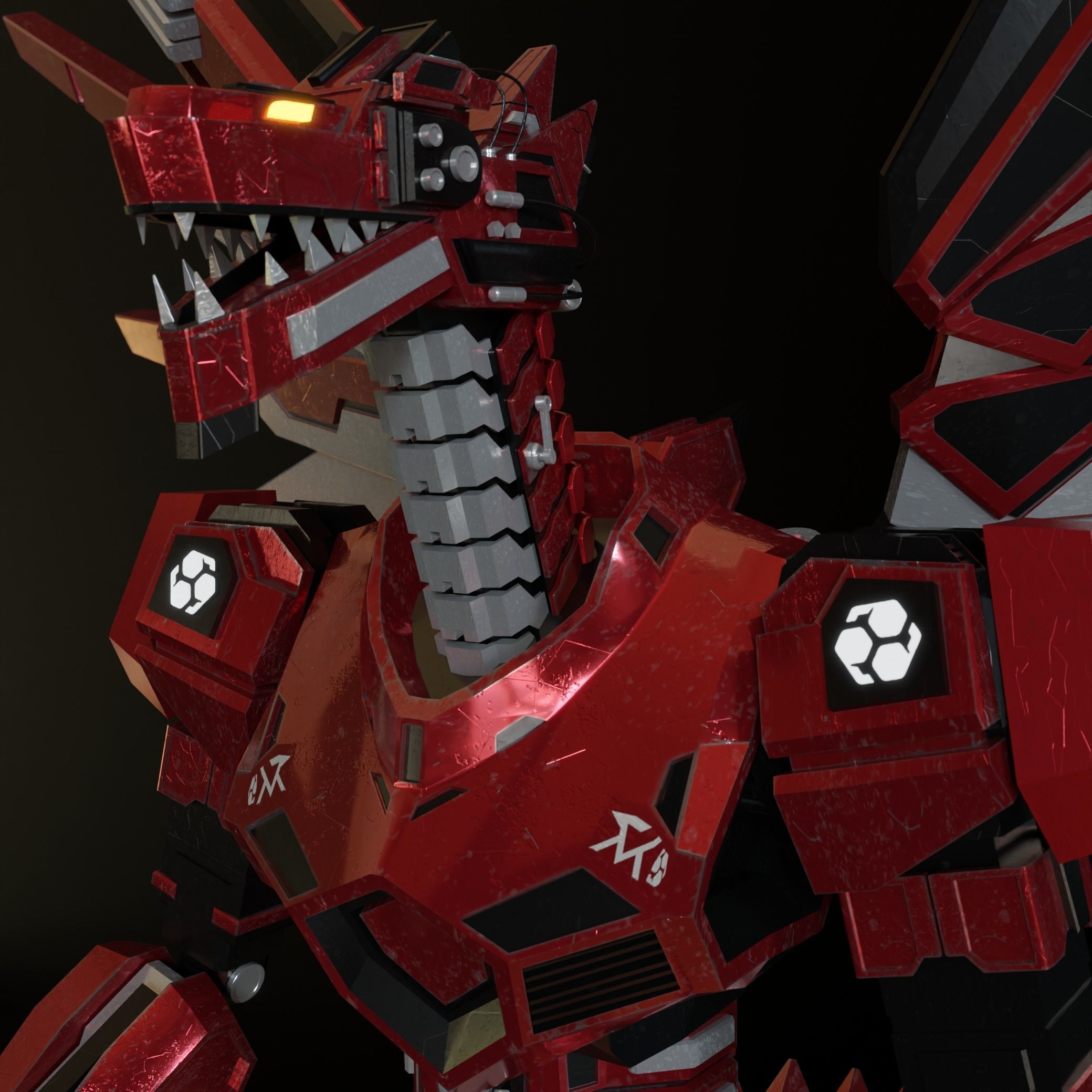 Dragonoid - Mecha Dragon 3D Model 3D model_1