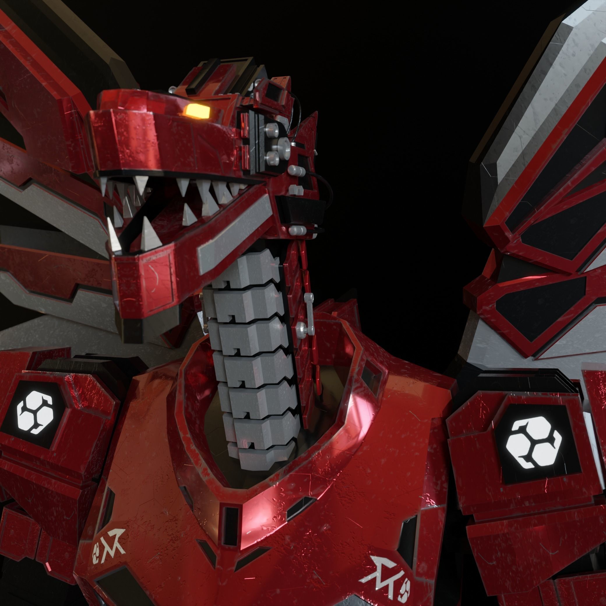 Dragonoid - Mecha Dragon 3D Model 3D model_4