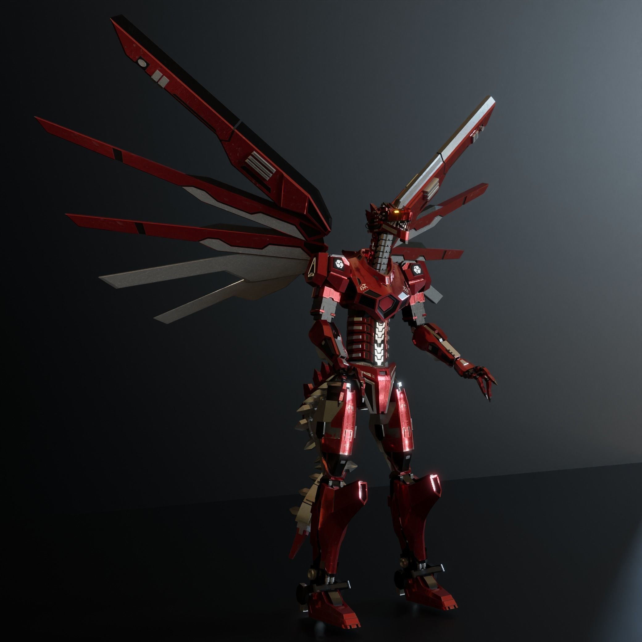 Dragonoid - Mecha Dragon 3D Model 3D model_11