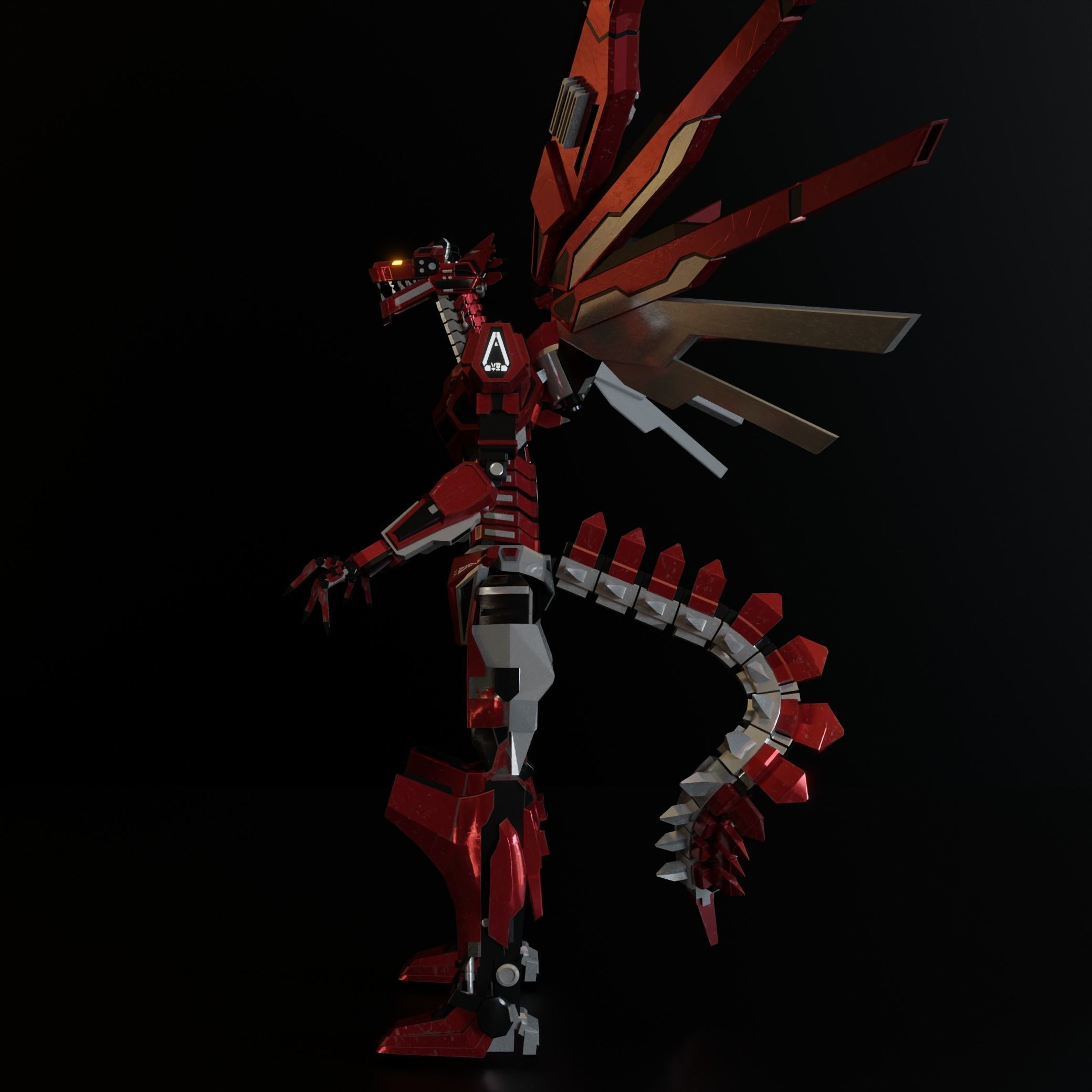 Dragonoid - Mecha Dragon 3D Model 3D model_10