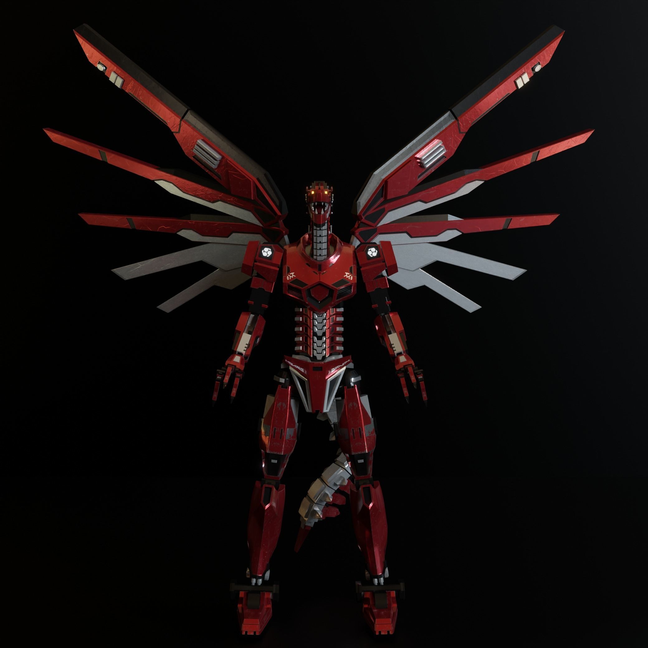 Dragonoid - Mecha Dragon 3D Model 3D model_7