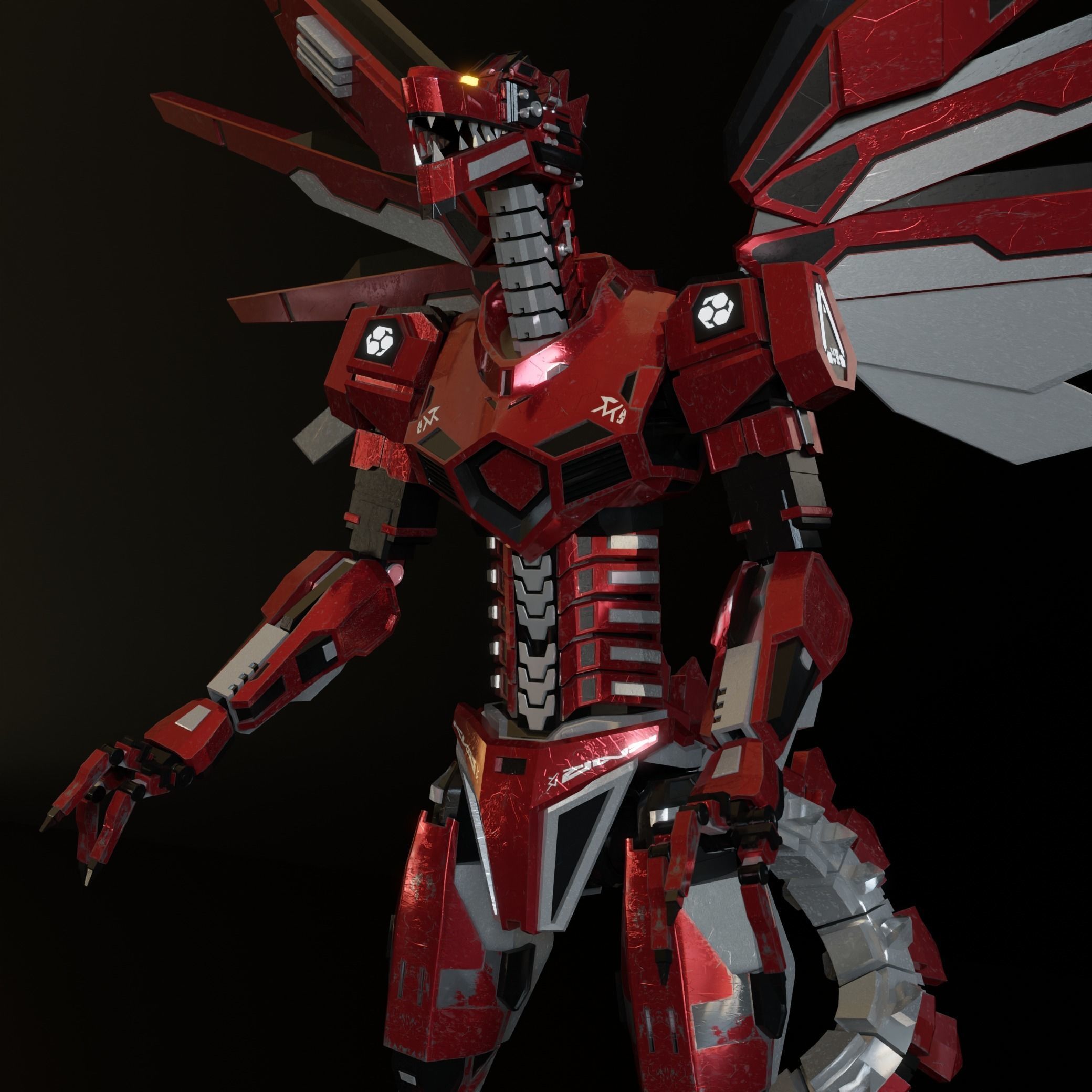 Dragonoid - Mecha Dragon 3D Model 3D model_3