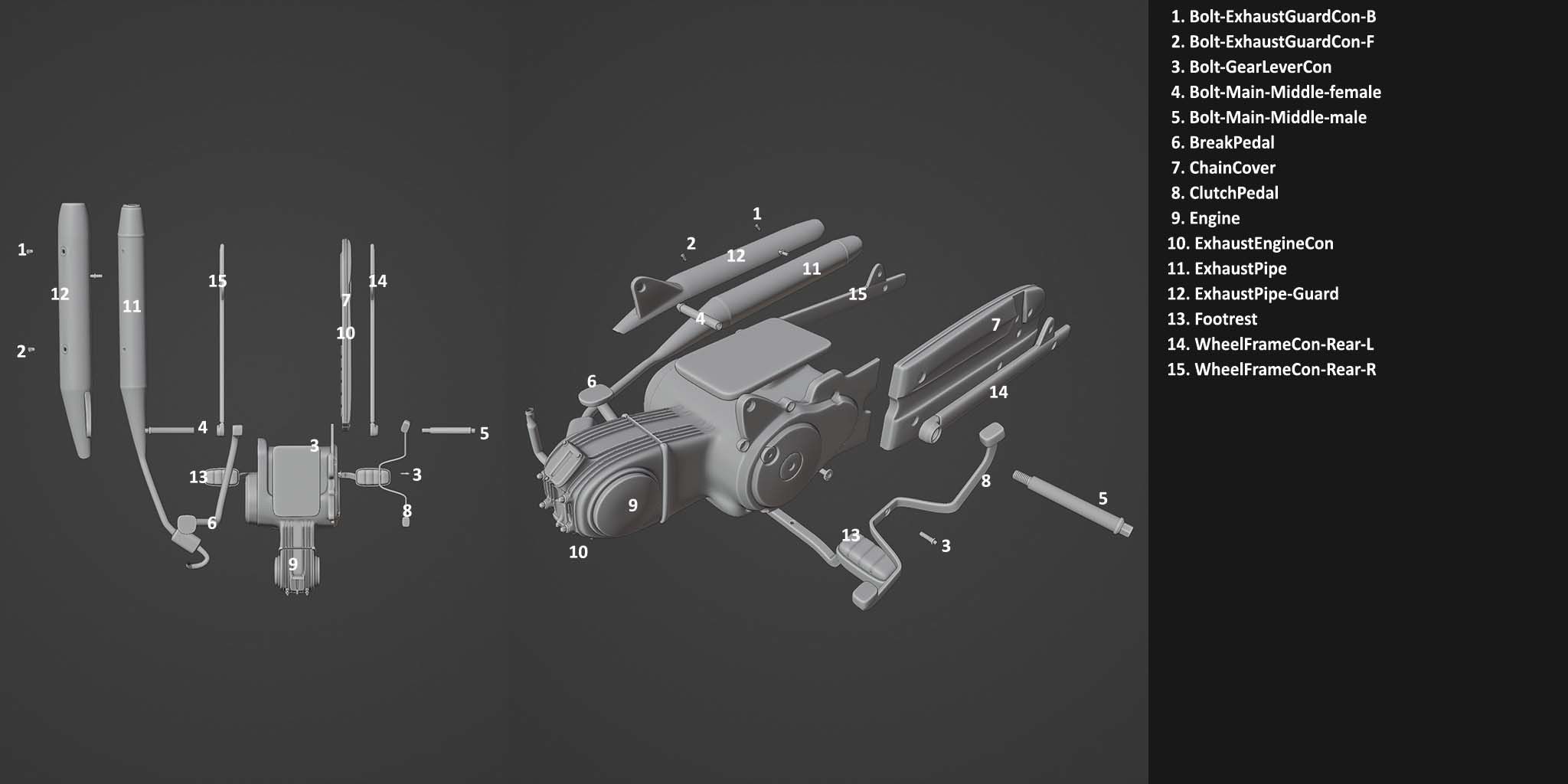 3D Print-Ready Motor Bike 3D print model_9