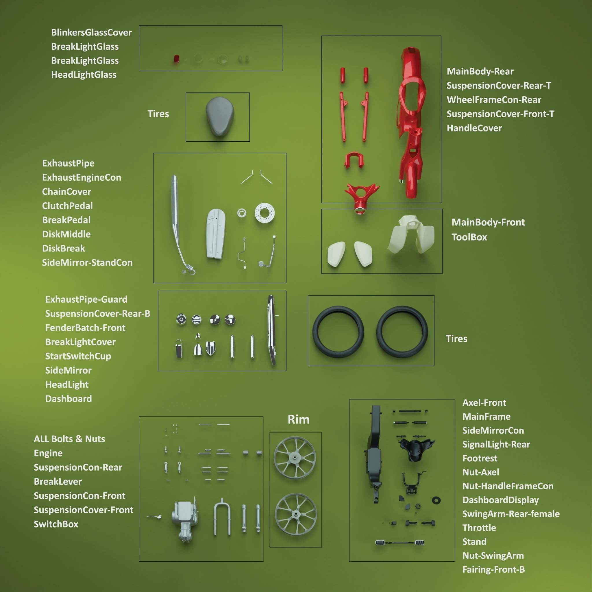 3D Print-Ready Motor Bike 3D print model_13