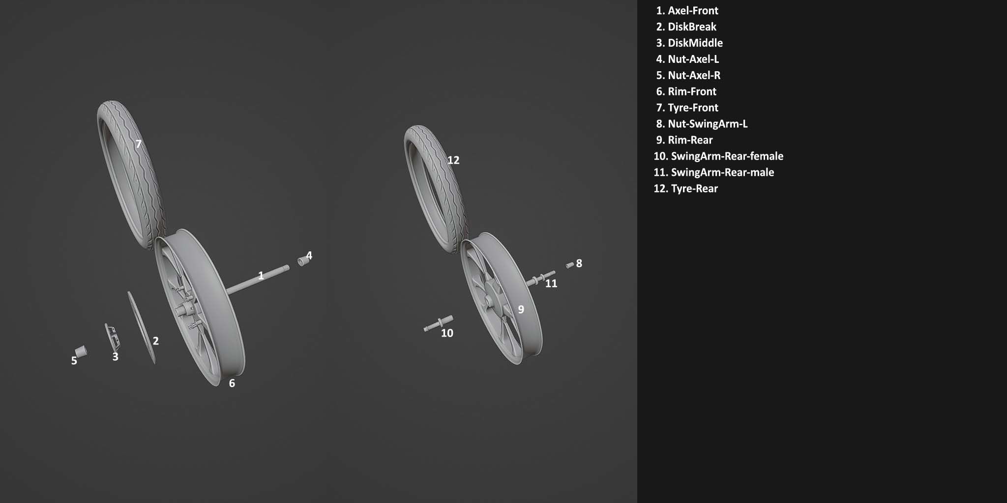 3D Print-Ready Motor Bike 3D print model_11