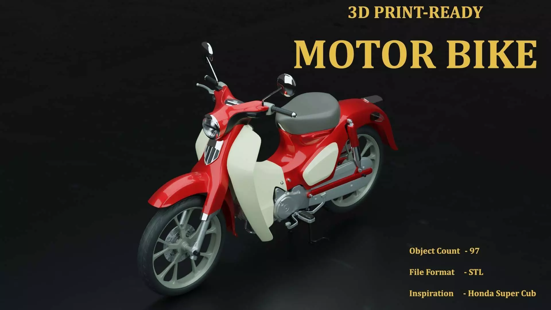 3D Print-Ready Motor Bike 3D print model_0