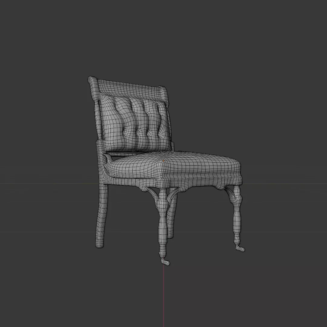 19th Century Chair Medieval Low-poly 3D model