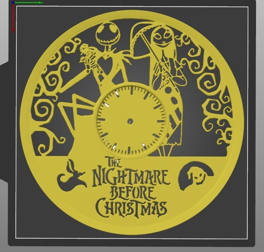 nightmare before christmas clock 2 3D print model_2