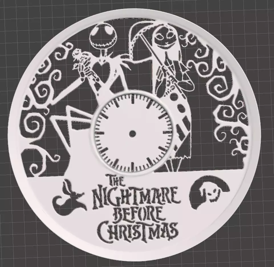 nightmare before christmas clock 2 3D print model_0