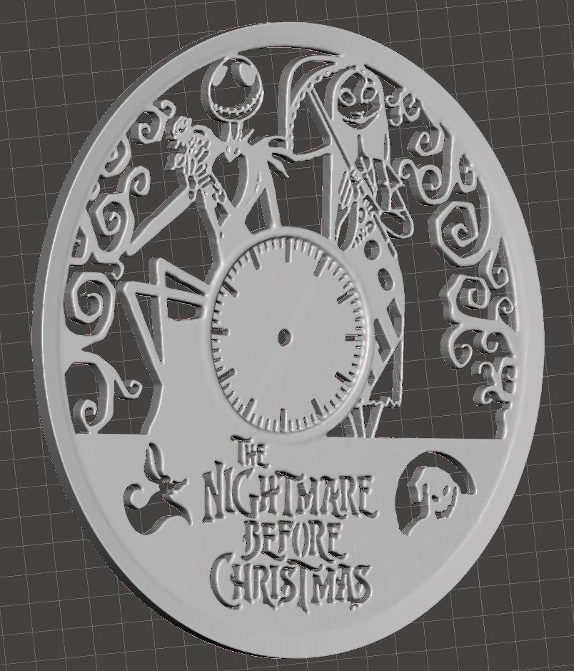 nightmare before christmas clock 2 3D print model_1