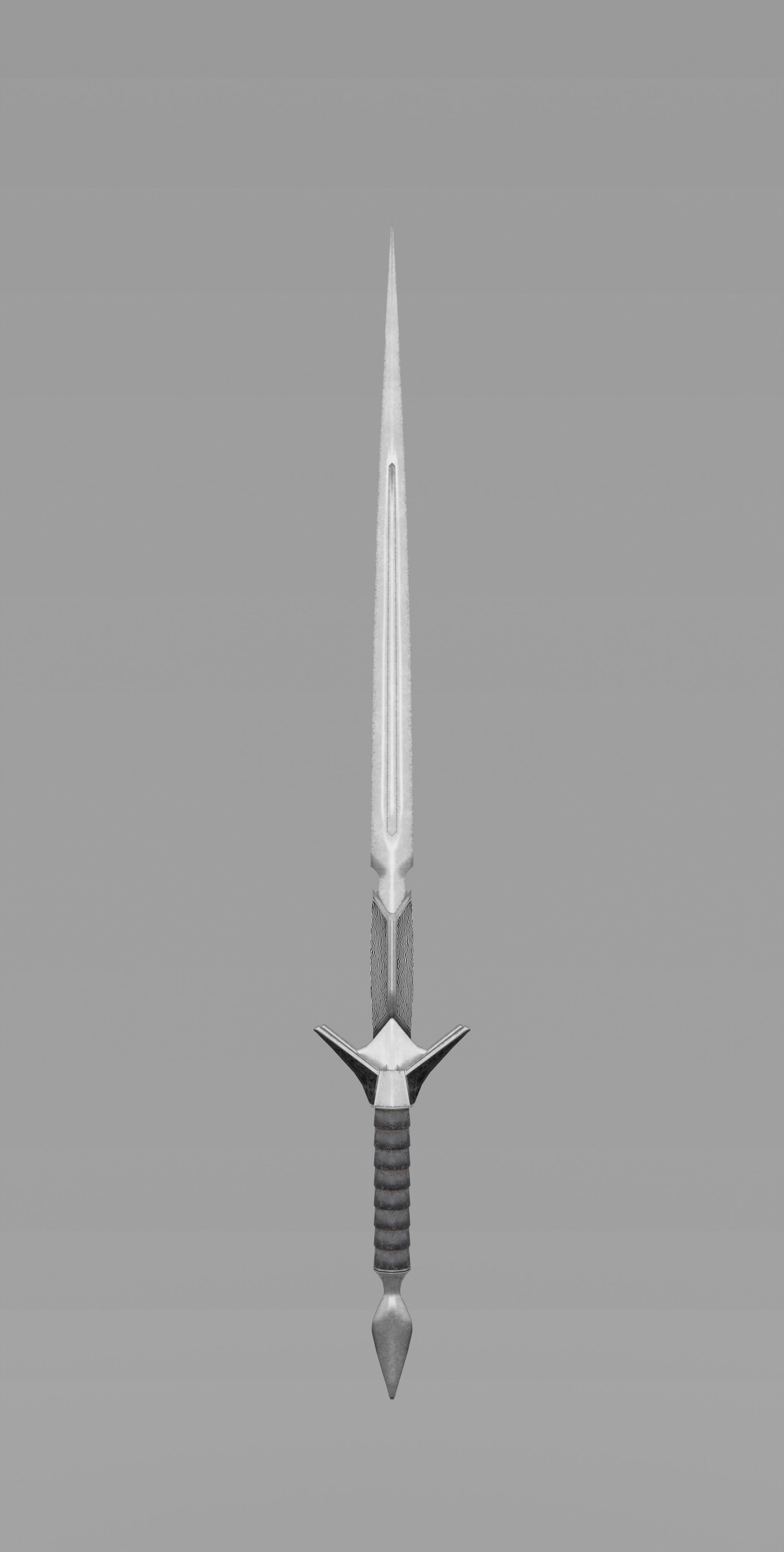 Paladins sword Low-poly 3D model_2