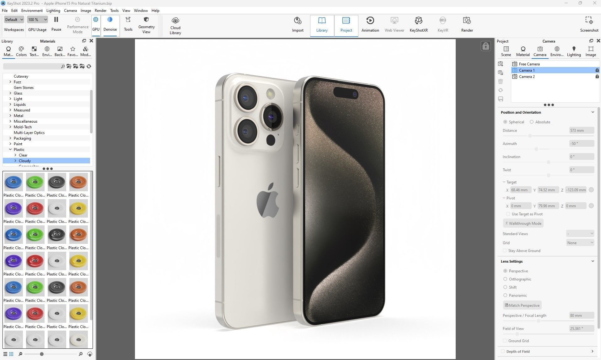 Apple iPhone 15 Pro and Pro max Natural Titanium Low-poly 3D model_37