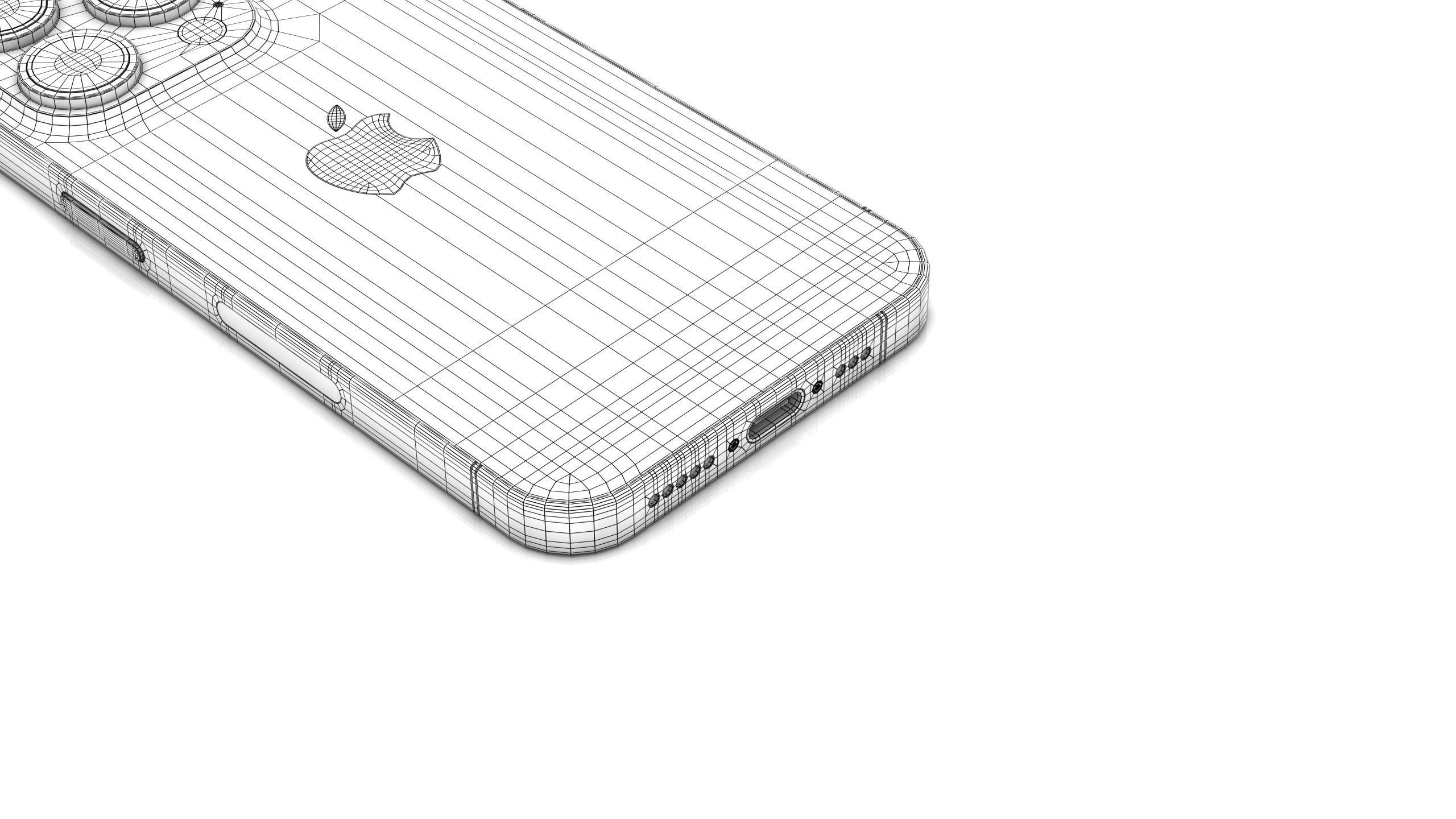 Apple iPhone 15 Pro and Pro max Natural Titanium Low-poly 3D model_27